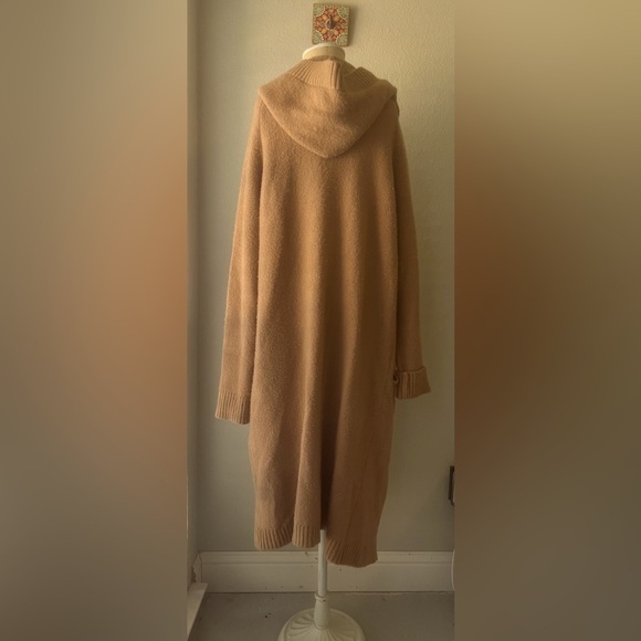 Fashion Nova Women's Hooded Ribbed Knit Cardigan Sweater Brown Size M - Picture 6 of 6